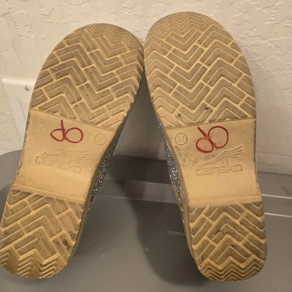 Dansko Silver Glitter Slip-On Clogs for Women - Picture 4 of 4